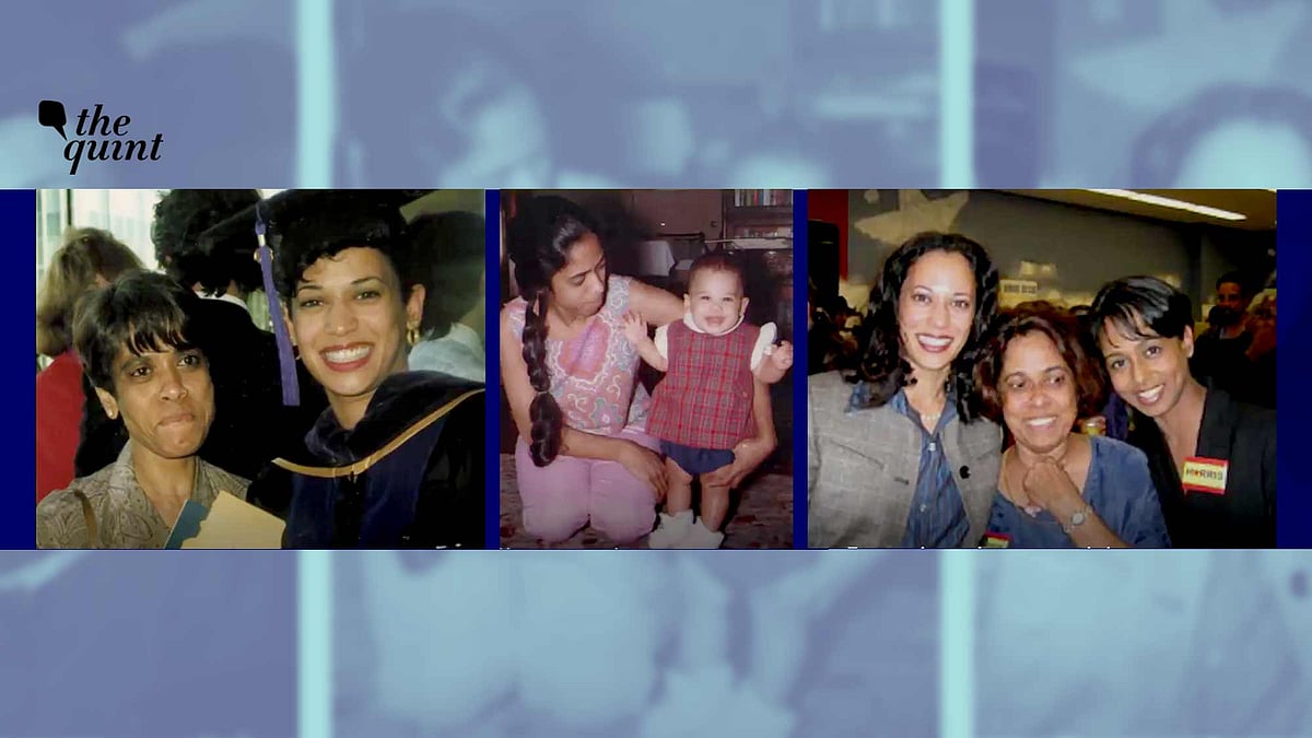 Kamala Harris (right) said she was largely influenced by her mother Shyamala Gopalan Harris (left).