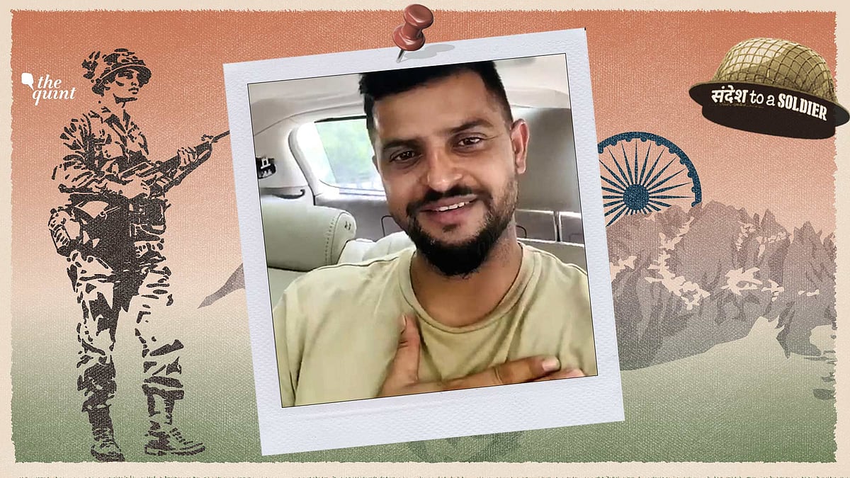 Cricketer Suresh Raina sends his sandesh to a soldier.
