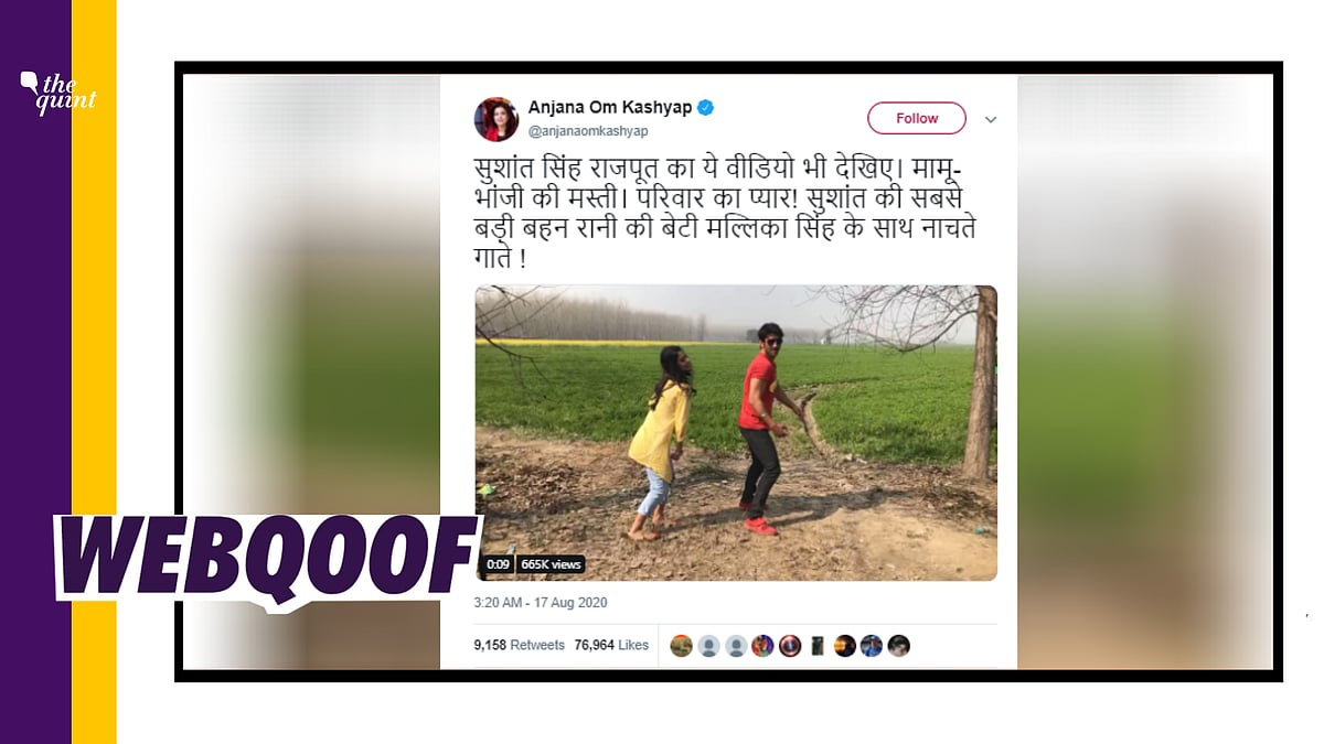 A viral video showing Sushant Singh Rajput dancing on Madhuri Dixit’s song ‘Chane Ke Khet Mein’ has been doing the rounds on social media with the claim that the woman in the video is his niece.