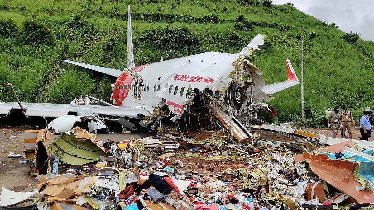 Air India flight (IX-1344) from Dubai carrying 190 passengers skidded off the runway during landing at Karipur Airport in Kozhikode, Kerala on Friday.