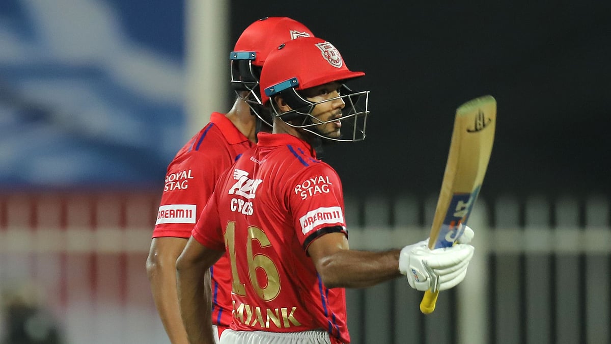 Kings XI Punjab’s Mayank Agarwal on Sunday, 27 September, scored his first IPL century against Rajasthan Royals.
