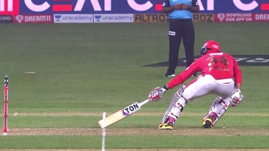 Mayank Agarwal was denied a run as the umpire signalled that it was a short run.