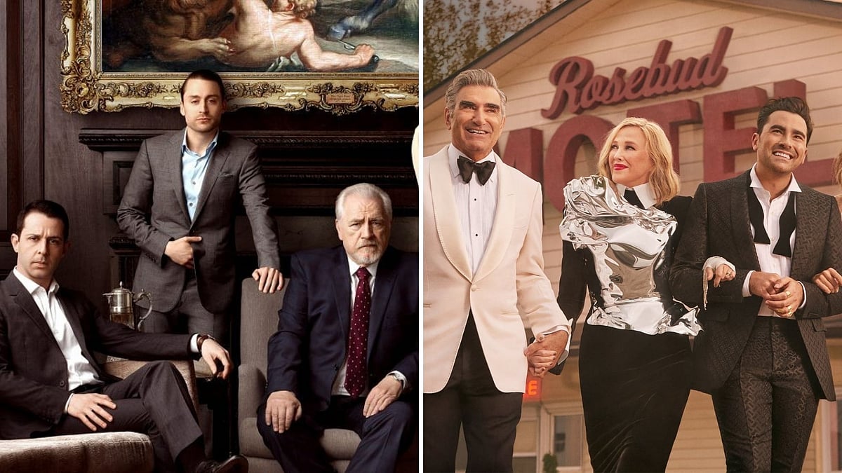 Succession and Schitts Creek win major awards at Emmys.