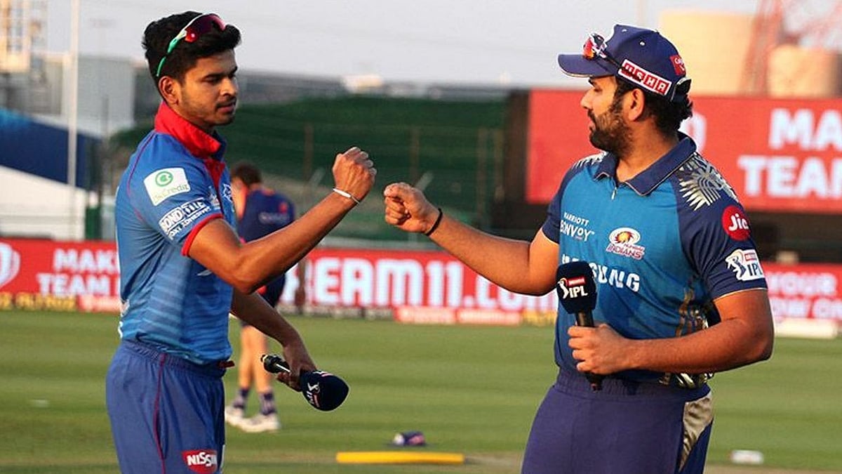 Shreyas Iyer and Rohit Sharma at the toss earlier in the season. 