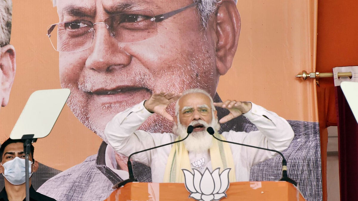 PM Narendra Modi addresses first election rally in Bihar.