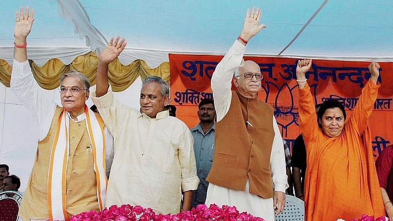From L-R: Murli Manohar Joshi, Kalyan Singh, LK Advani and Uma Bharti