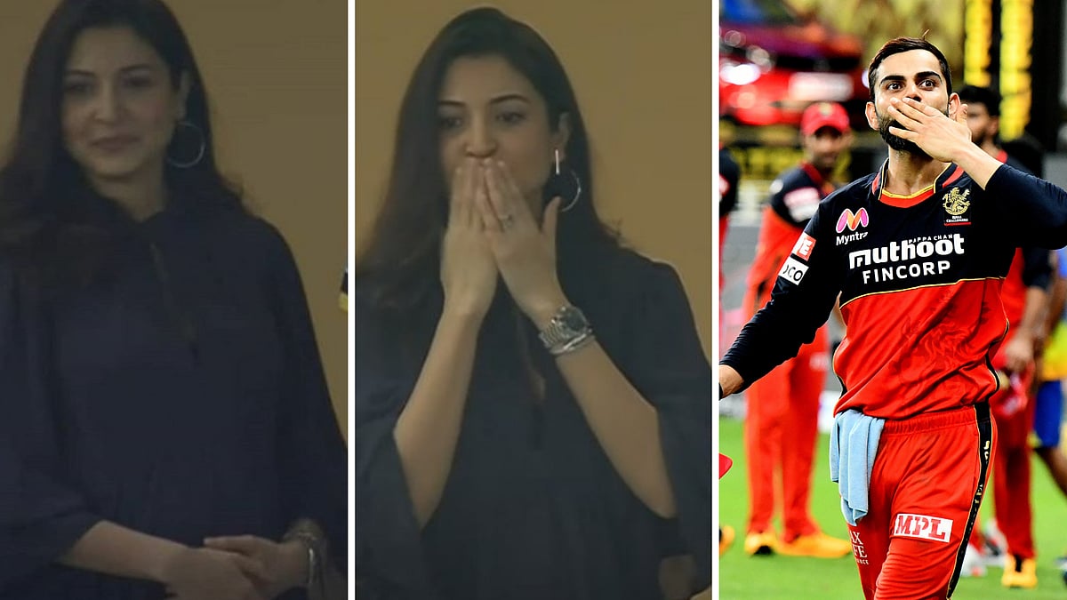 Anushka Sharma was spotted in the stands for RCB’s match against CSK on Saturday.