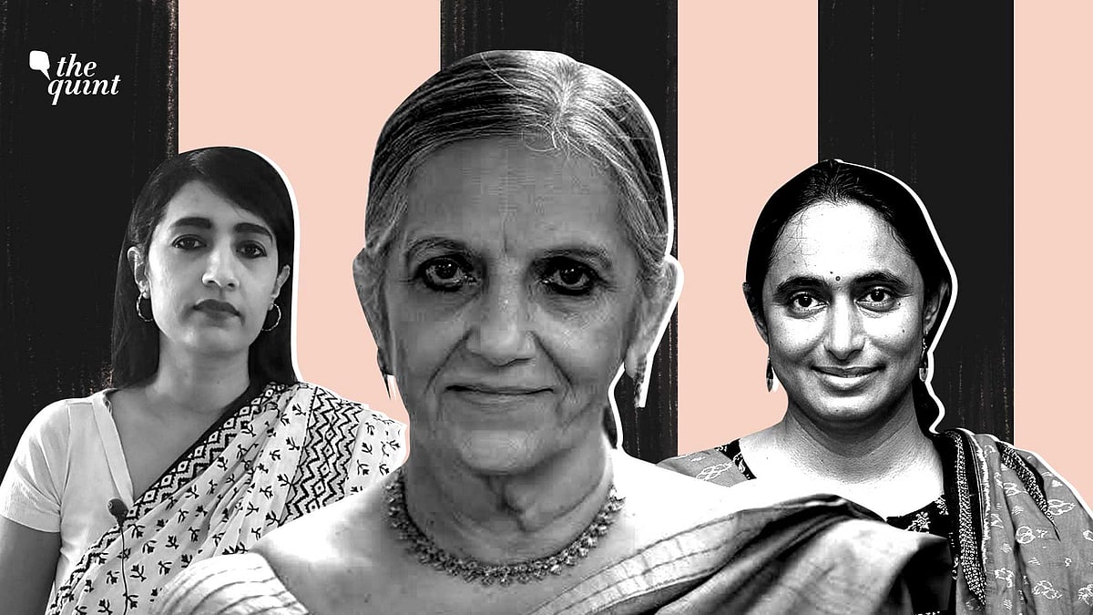 (Left to right) Lawyers Karuna Nundy and Flavia Agnes and activist Kavita Krishnan 