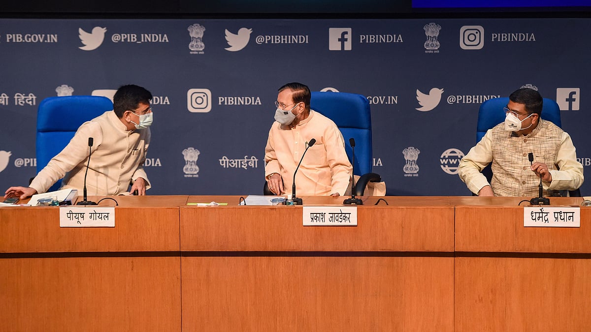 Union Cabinet Meeting: Piyush Goyal, Prakash Javadekar, Dharmendra Pradhan