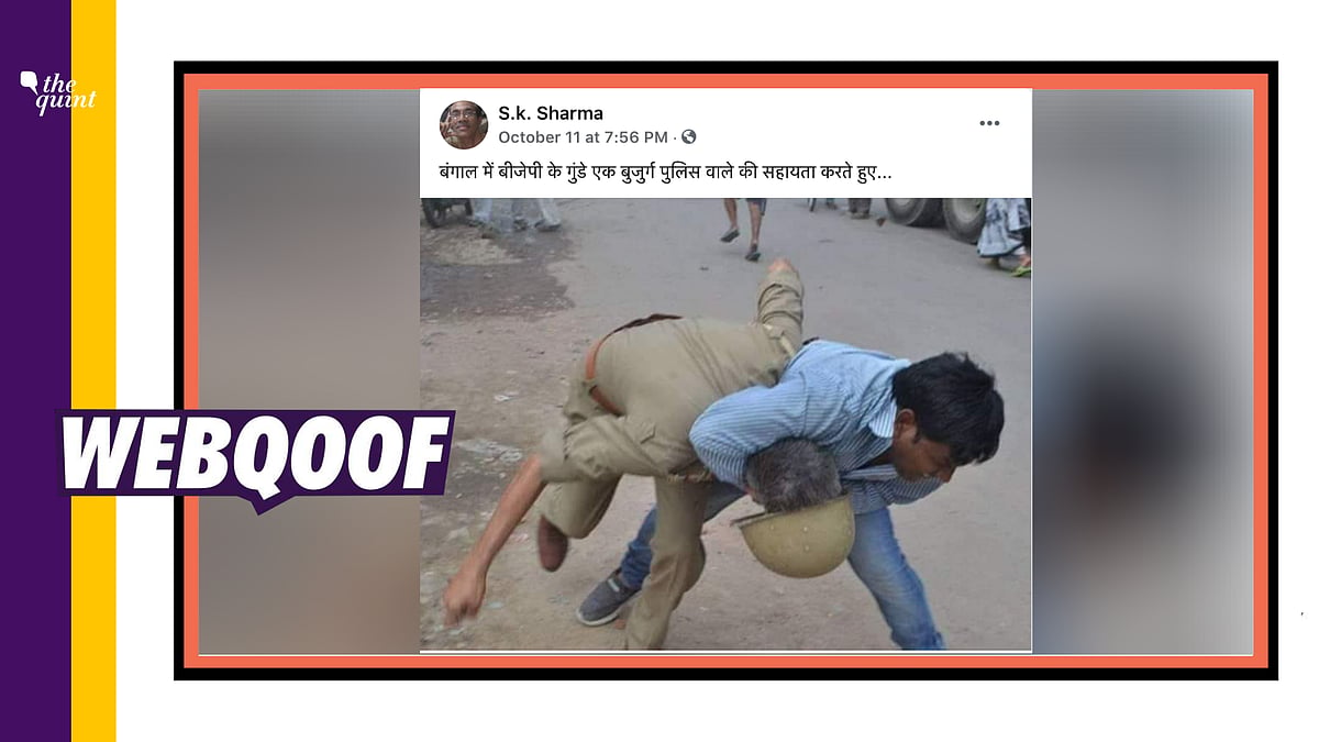 The image is actually from 2017 when a mob protesting the alleged rape of a teenager in Kanpur attacked police officers.