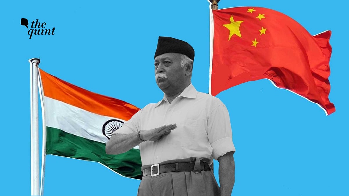Image of RSS Chief Mohan Bhagwat – and India & China flags – used for representational purposes.