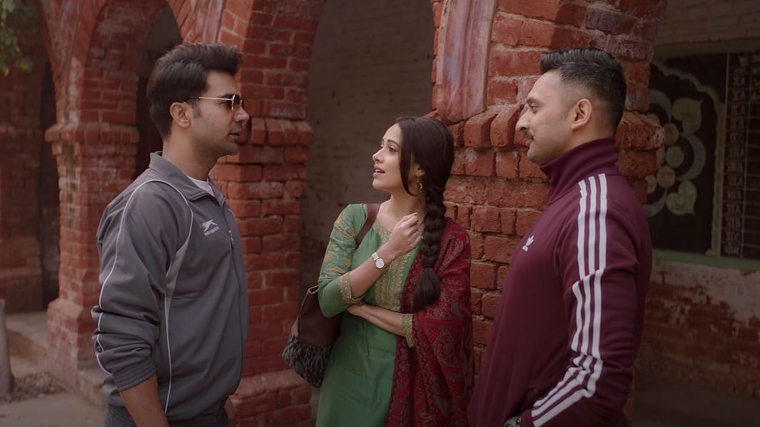 Rajkummar Rao, Nushrat Bharucha and Mohammed Zeeshan in <i>Chhalaang.</i>