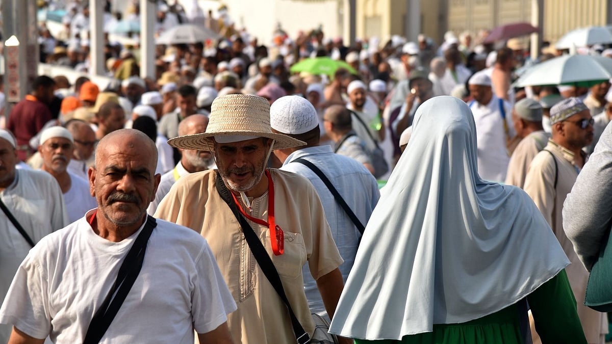 Pilgrims at the Grand Mosque in Mecca, Saudi Arabia.&nbsp;