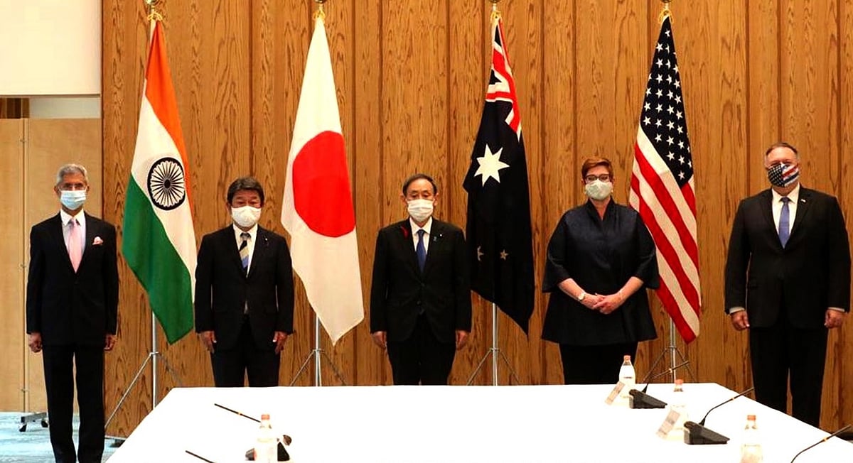 Image of QUAD leaders at the dialogue in Japan in 2020. 