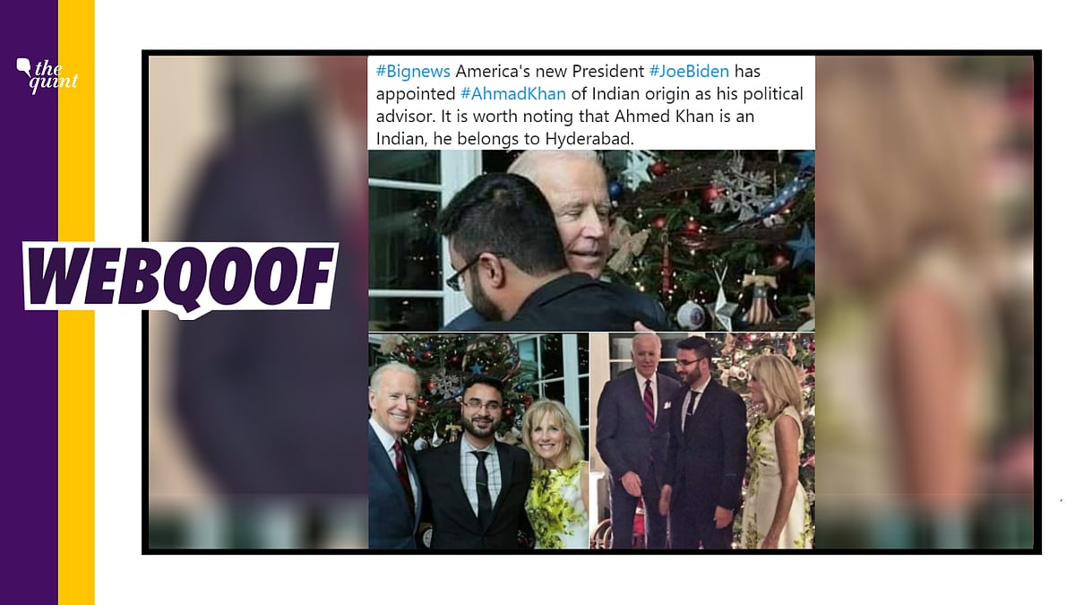 Ahmed Khan confirmed that the claim is false and he hadn’t been asked to be a political advisor to Biden.