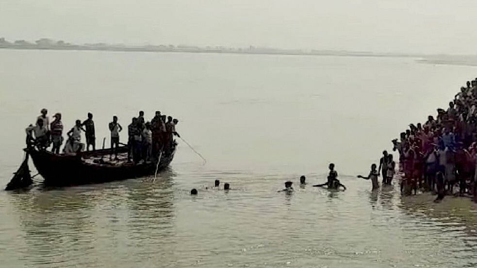 A boat with over 50 passengers overturned in the Ganga near Bihar’s Bhagalpur district