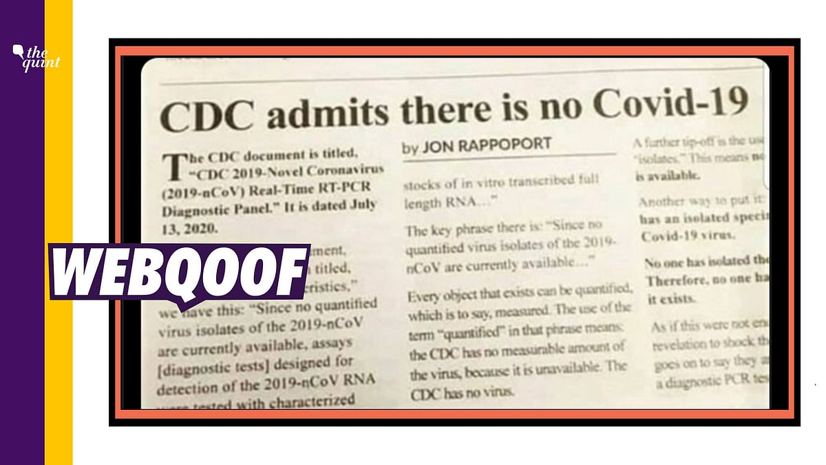 The CDC document talks about the steps involved in a diagnostic test used to identify coronavirus. An archive of the post can be found <a href="https://archive.is/rQKeO">here</a>.