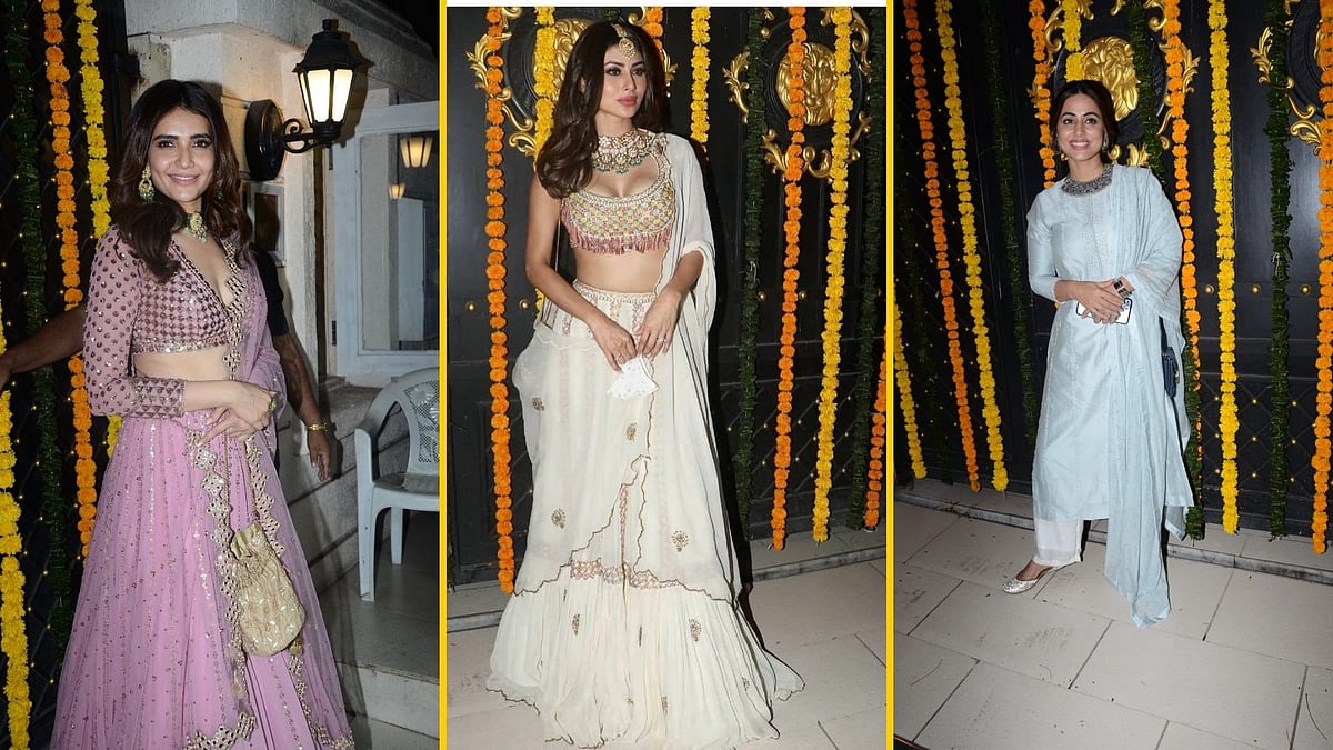 Karishma Tanna, Mouni Roy and Hina Khan at Ekta Kapoor's Diwali party.