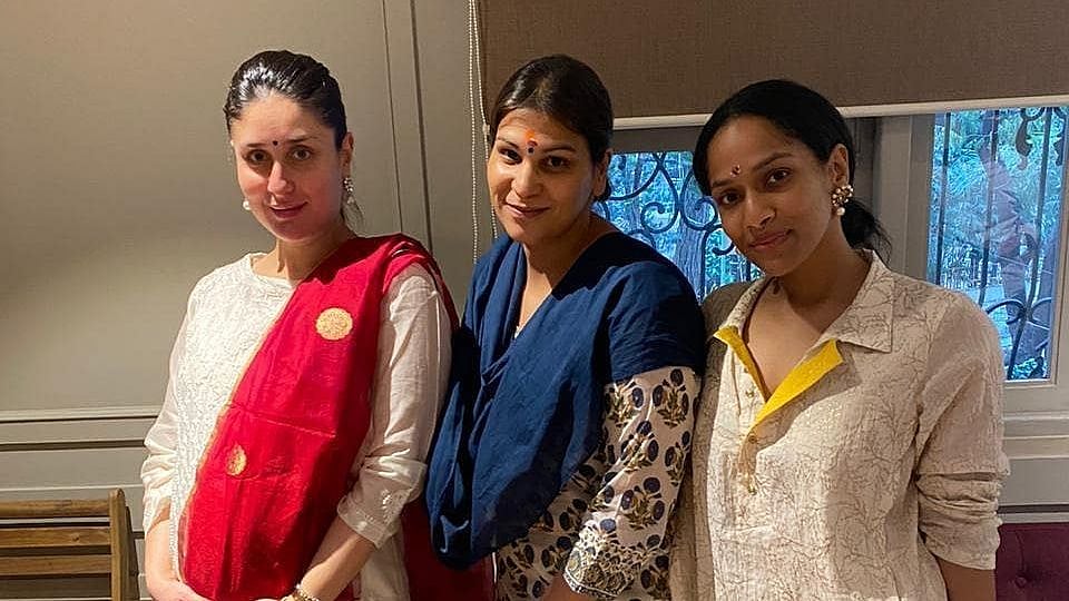 Kareena Kapoor with her manager Poonam Damania and Masaba Gupta.