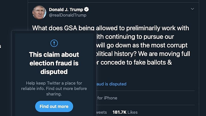 A screenshot of the warning notification by Twitter when retweeting a flagged tweet. Image used for representation only.