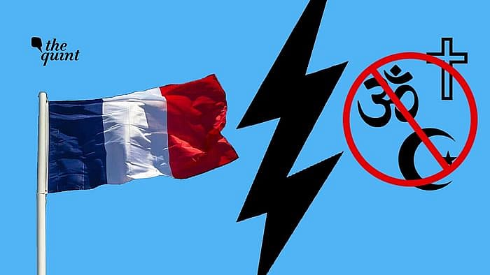 Image of French Flag and secularism symbol used for representational purposes.