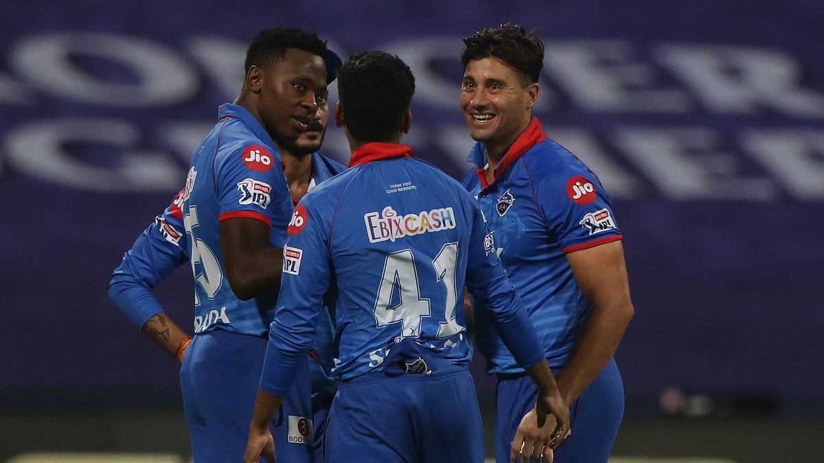 Delhi Capitals’ players celebrate a 17-run win against SRH in Qualifier 2