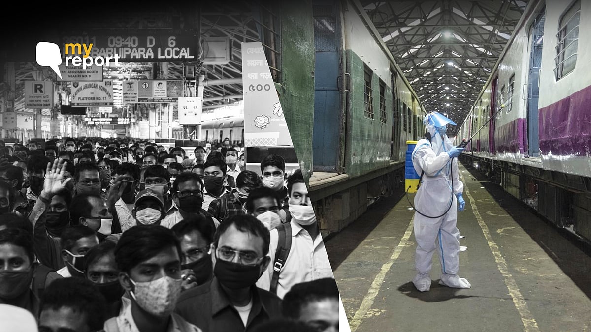 Passengers crowd Kolkata railway station amid COVID-19.