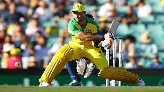 Glenn Maxwell during his cameo against India at the SCG on Friday. 