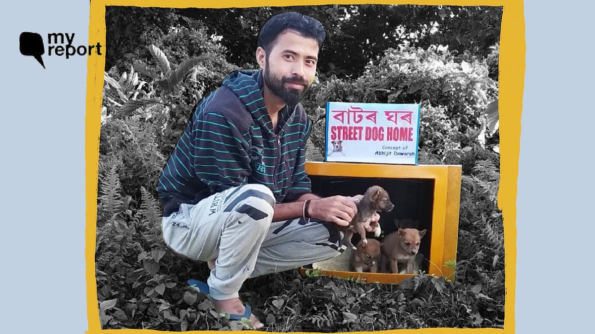 Abhijit Dowarah of Assam is turning old, discarded TV sets into kennels for street dogs in Sivasagar.