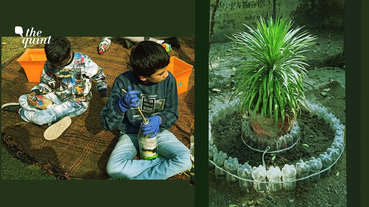  Divanshu Bhola and Apurav Mahajan from Kapurthala, Punjab are making ‘eco bricks’ to reduce plastic waste in the city.