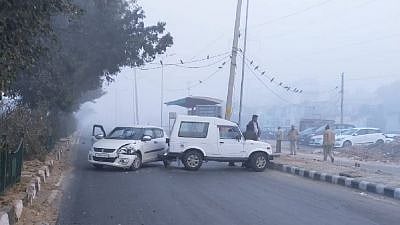A scene at the site of an encounter that took place in Shakarpur area of East Delhi, Monday