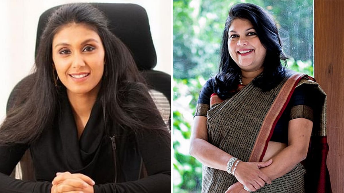 Left: Roshni Nadar Malhotra, Right: Falguni Nayar.
