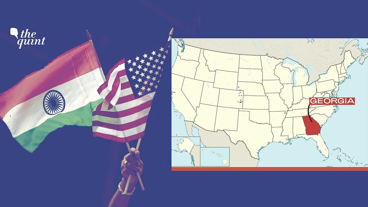 Map of Georgia (US), and Indian and American flags used for representational purposes.