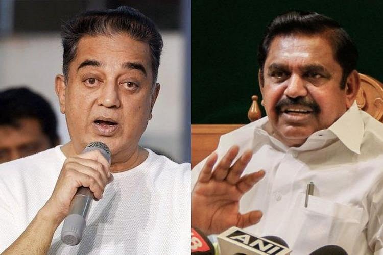 Actor and politician Kamal Haasan and Tamil Nadu Chief Minister Edappadi Karuppa Palaniswami