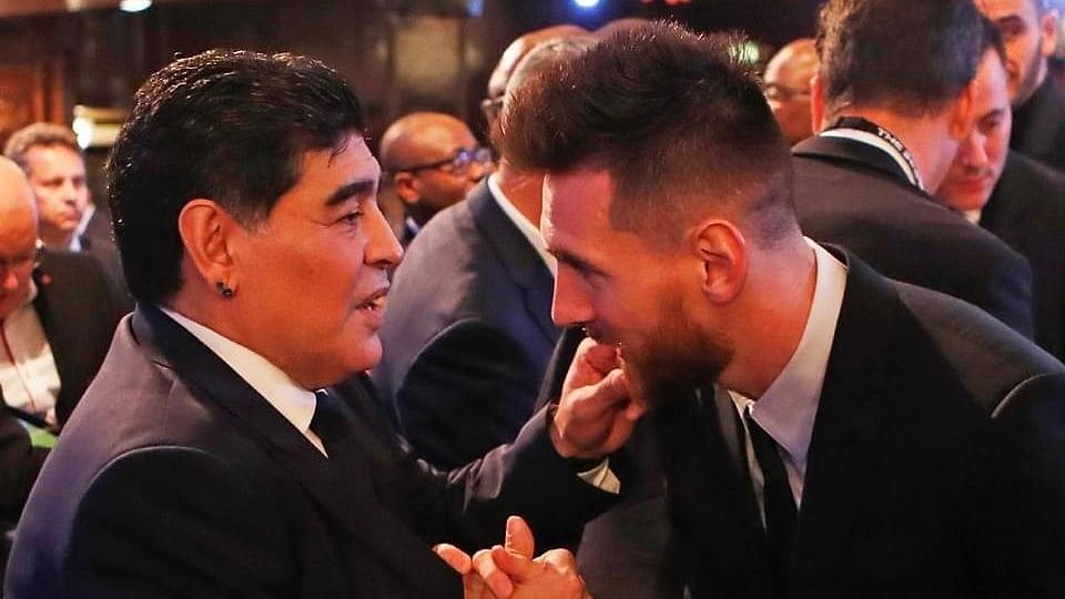 Diego Maradona and Lionel Messi at The Best Awards Gala