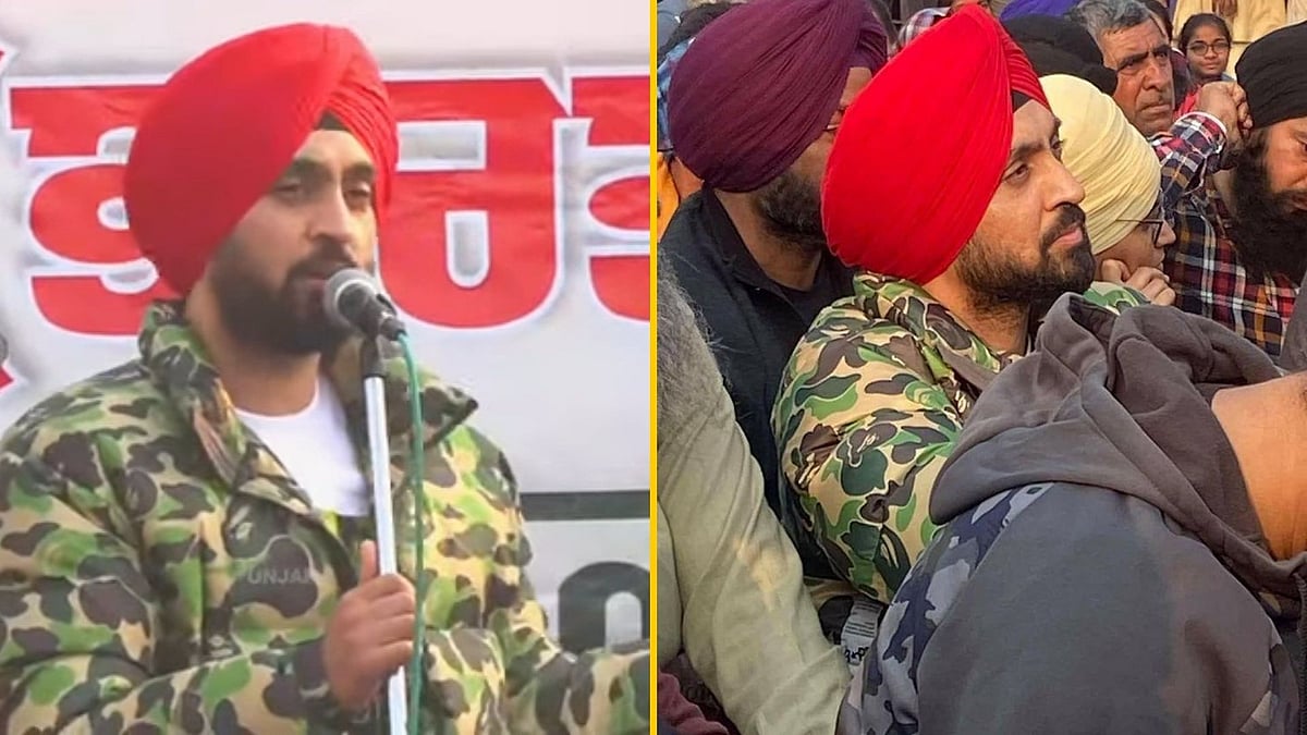Diljit Dosanjh join the farmers' protest at Delhi's Singhu border.