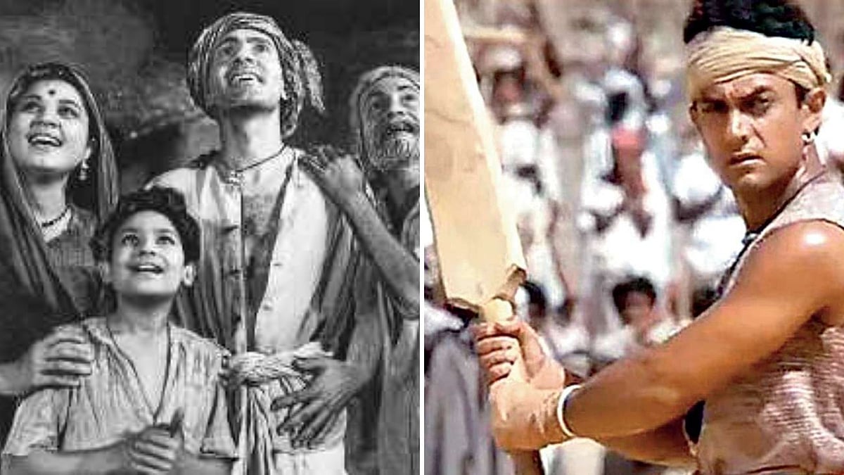 Stills from Do Bigha Zamin and Lagaan.