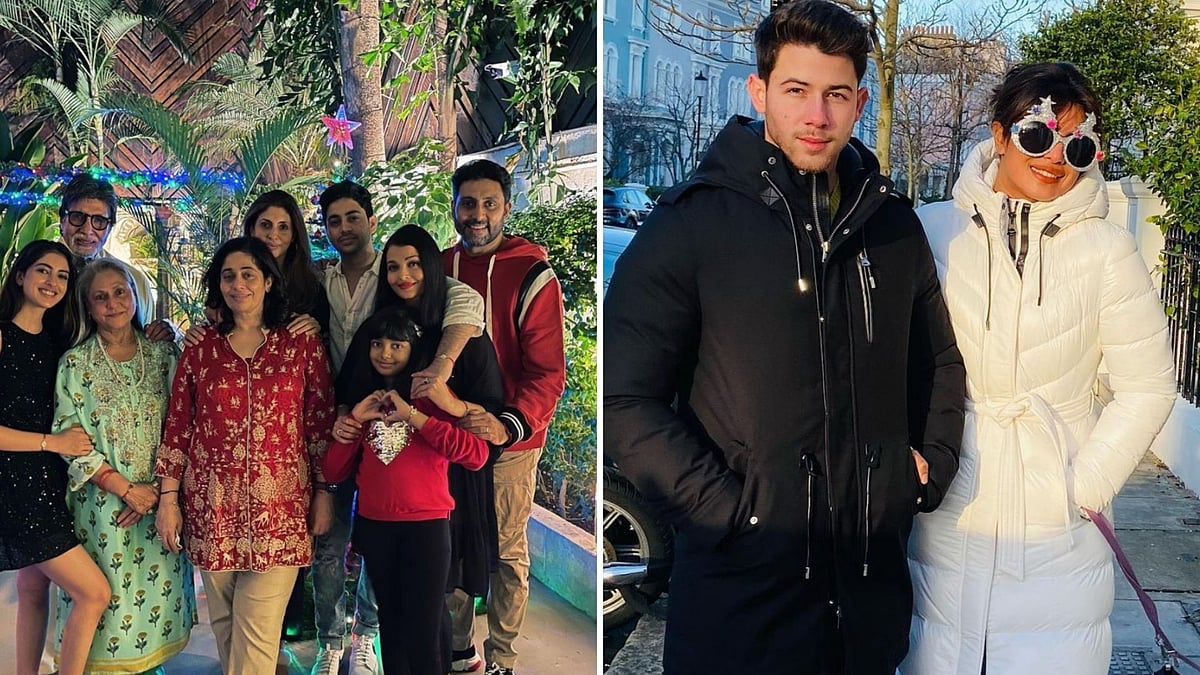 Bollywood celebs share their Christmas eve celebration pictures.