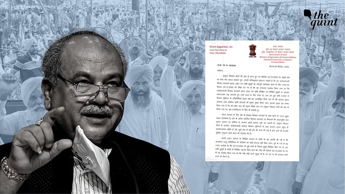 The Centre on Thursday, 24 December, wrote another letter to the farmers protesting over the new farm laws and reiterated its proposal to hold discussions over the ongoing standoff as per the convenience of the unions.