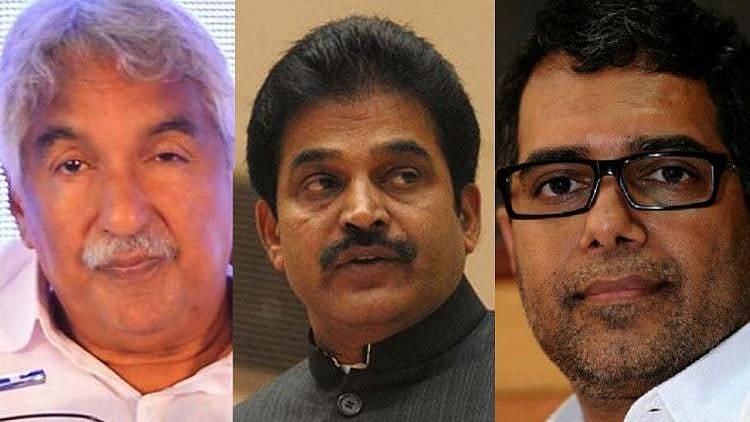 Congress Leaders Oommen Chandy, KC Venugopal, and BJP Leader Abdhullakkutty 