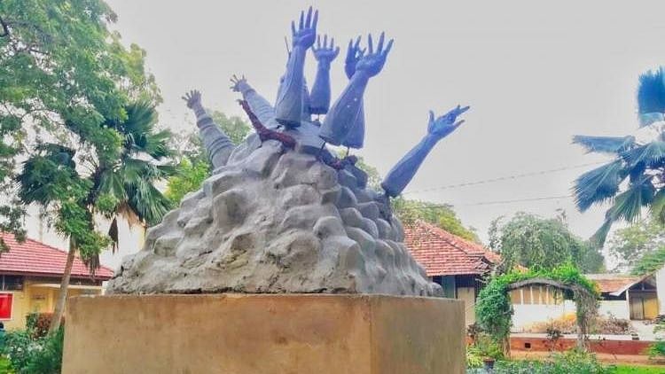 The memorial was dedicated to the thousands of Tamil people who were killed in a civil war.
