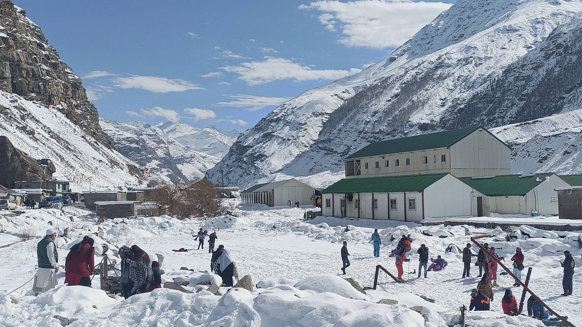 Tourists play in the snow near the Atal Tunnel, in Lahaul-Spiti. Image used for representation. 