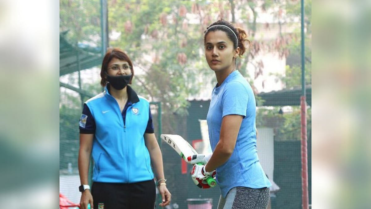 Taapsee Pannu training for <i>Shabaash Mithu</i>.