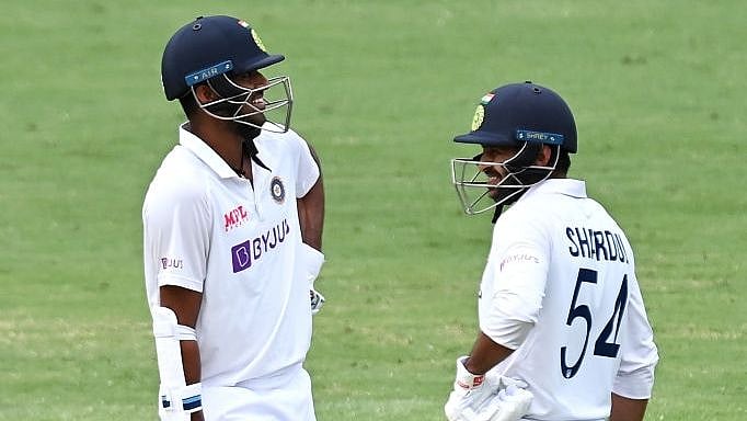 Shardul Thakur and Washington Sundar during their 123-run stand at the Gabba. 