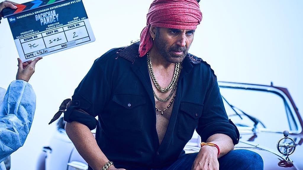Akshay Kumar on the sets of Bachchan Pandey.