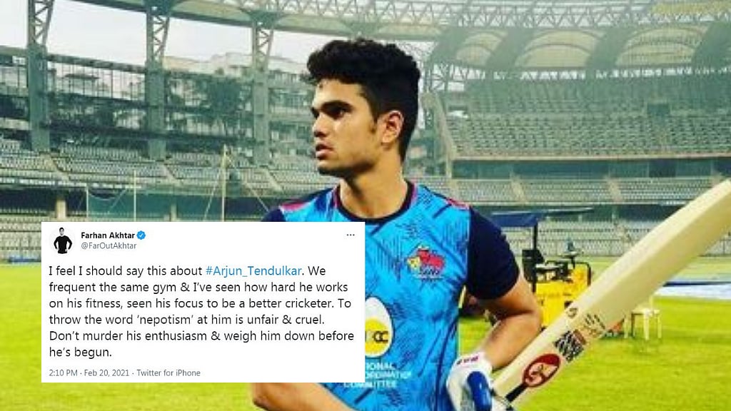 <p>Actor Farhan Akhtar tweets in support of Arjun Tendulkar.</p>