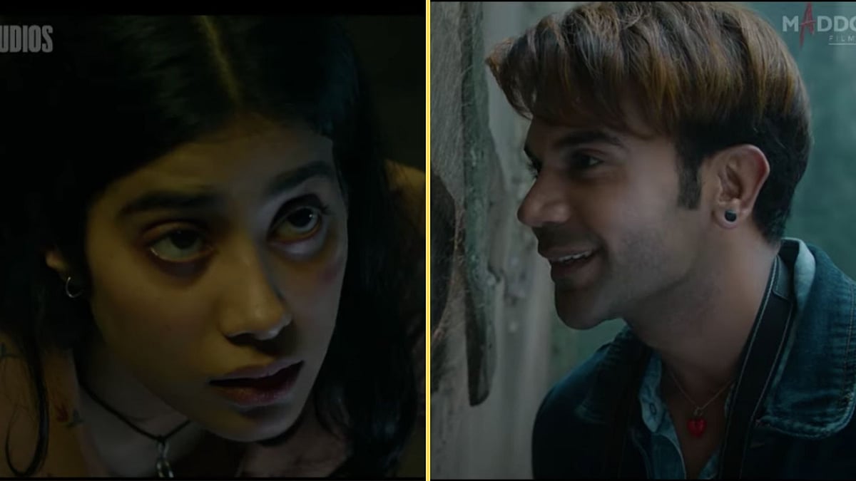 Janhvi Kapoor and Rajkummar Rao in a still from <i>Roohi</i>.