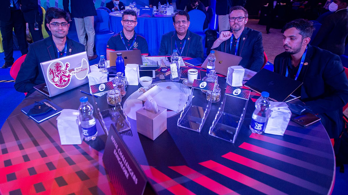Royal Challengers Bangalore Team at the IPL Auction in Chennai.