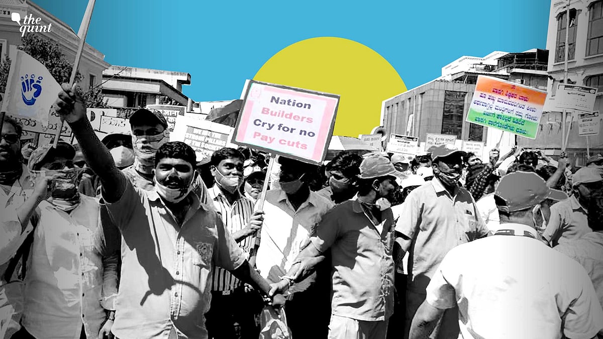 Thousands of teachers and schools staff of private schools across Karnataka staged a massive rally on Tuesday against the government order to cut 30 percent school fees.