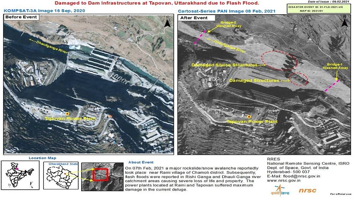 Image showing the extent of damage at Tapovan